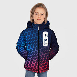 Куртка зимняя для мальчика Rainbow Six неоновые соты, цвет: 3D-черный — фото 2