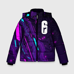 Куртка зимняя для мальчика Rainbow Six neon gaming, цвет: 3D-черный