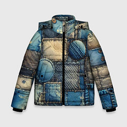 Зимняя куртка для мальчика Denim patchwork - ai art