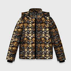 Куртка зимняя для мальчика Золотистая текстурная броня, цвет: 3D-светло-серый