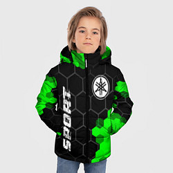 Куртка зимняя для мальчика Yamaha green sport hexagon, цвет: 3D-черный — фото 2