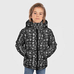Куртка зимняя для мальчика Железная броня текстура, цвет: 3D-светло-серый — фото 2