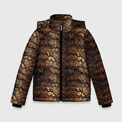 Зимняя куртка для мальчика Коричневая металлическая текстура