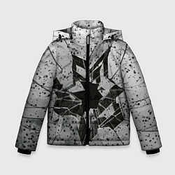 Куртка зимняя для мальчика Грязное разбитое стекло в пятнах, цвет: 3D-черный