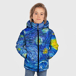 Куртка зимняя для мальчика Мазки ван гога, цвет: 3D-красный — фото 2