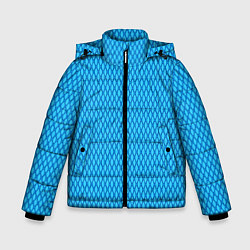 Куртка зимняя для мальчика Паттерн яркий сине-голубой, цвет: 3D-светло-серый