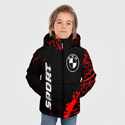 Куртка зимняя для мальчика BMW red sport tires, цвет: 3D-черный — фото 2