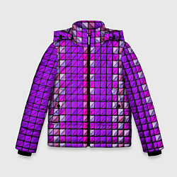 Куртка зимняя для мальчика Фиолетовые плитки, цвет: 3D-светло-серый
