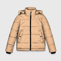 Куртка зимняя для мальчика Жёлто-бежевый однотонный треугольники, цвет: 3D-черный