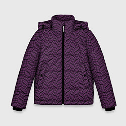 Зимняя куртка для мальчика Тёмный фиолетовый волнистые полосы