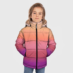 Куртка зимняя для мальчика Абстракция градиент на закате дня, цвет: 3D-светло-серый — фото 2