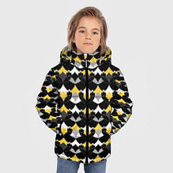 Куртка зимняя для мальчика Желто черный с белым геометрический узор, цвет: 3D-светло-серый — фото 2