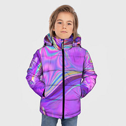 Куртка зимняя для мальчика Неоновый розовый бензин, цвет: 3D-светло-серый — фото 2