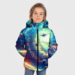 Куртка зимняя для мальчика Полёт к далёкой галактике - нейросеть, цвет: 3D-черный — фото 2
