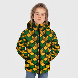 Куртка зимняя для мальчика Узор на хаори томиоки, цвет: 3D-светло-серый — фото 2