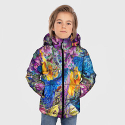 Куртка зимняя для мальчика Абстрактный растительный паттерн - нейросеть, цвет: 3D-красный — фото 2