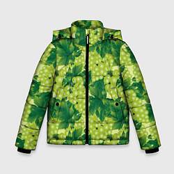 Куртка зимняя для мальчика Виноградный паттерн, цвет: 3D-светло-серый