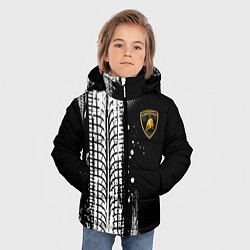 Куртка зимняя для мальчика Ламборгини - следы от шин, цвет: 3D-черный — фото 2