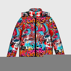 Куртка зимняя для мальчика Hip hop graffiti pattern, цвет: 3D-черный