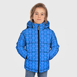 Куртка зимняя для мальчика Голубой паттерн цепочки, цвет: 3D-светло-серый — фото 2