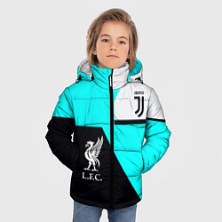 Куртка зимняя для мальчика Juventus x Liverpool geometry, цвет: 3D-светло-серый — фото 2