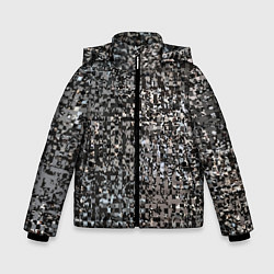 Куртка зимняя для мальчика Тёмный серо-коричневый текстурированный, цвет: 3D-черный