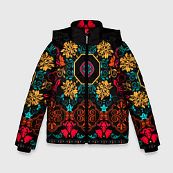 Куртка зимняя для мальчика Цветной орнамент, цвет: 3D-черный