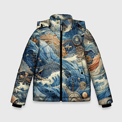 Куртка зимняя для мальчика Абстрактная композиция - нейросеть, цвет: 3D-светло-серый