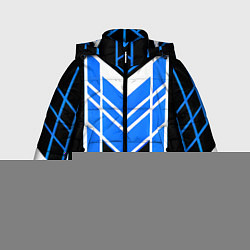 Куртка зимняя для мальчика Blue and black stripes on a white background, цвет: 3D-светло-серый