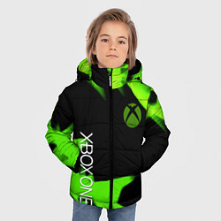 Куртка зимняя для мальчика Xbox one green flame, цвет: 3D-черный — фото 2