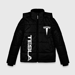 Куртка зимняя для мальчика Tesla logo white, цвет: 3D-красный