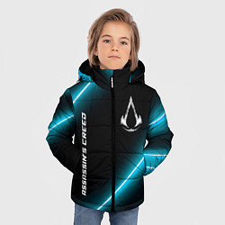 Куртка зимняя для мальчика Assassins Creed неоновые лампы, цвет: 3D-черный — фото 2