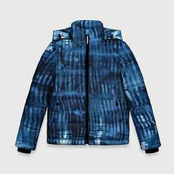 Куртка зимняя для мальчика Японская абстракция шибори, цвет: 3D-черный