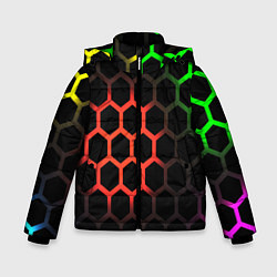 Куртка зимняя для мальчика Hexagon neon, цвет: 3D-красный