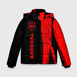 Куртка зимняя для мальчика Arsenal - red gradient по-вертикали, цвет: 3D-черный