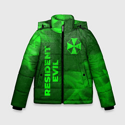 Куртка зимняя для мальчика Resident Evil - green gradient вертикально, цвет: 3D-черный