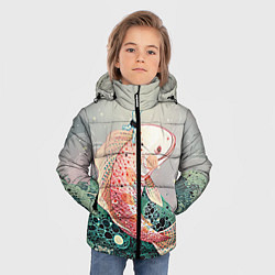 Куртка зимняя для мальчика Рыба, цвет: 3D-светло-серый — фото 2