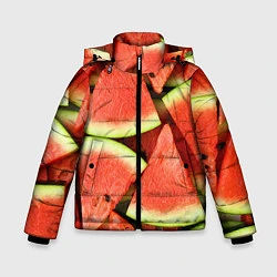 Куртка зимняя для мальчика Дольки арбуза, цвет: 3D-красный