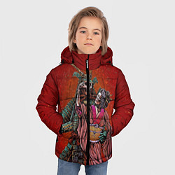 Куртка зимняя для мальчика Скелеты, цвет: 3D-светло-серый — фото 2