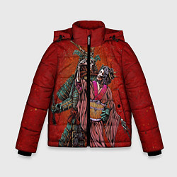 Куртка зимняя для мальчика Скелеты, цвет: 3D-черный