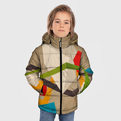 Куртка зимняя для мальчика Геометрия, цвет: 3D-черный — фото 2