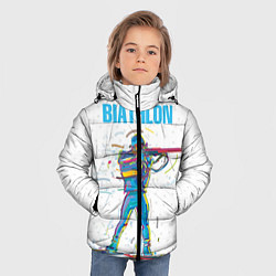 Куртка зимняя для мальчика Биатлон, цвет: 3D-светло-серый — фото 2