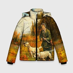 Куртка зимняя для мальчика Охота на утку, цвет: 3D-светло-серый