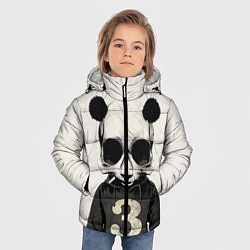 Куртка зимняя для мальчика Скелет панды, цвет: 3D-светло-серый — фото 2