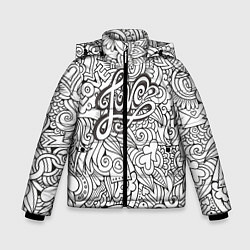 Куртка зимняя для мальчика Love графика, цвет: 3D-черный