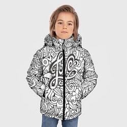 Куртка зимняя для мальчика Love графика, цвет: 3D-черный — фото 2