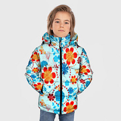 Куртка зимняя для мальчика Цветочная роспись, цвет: 3D-черный — фото 2