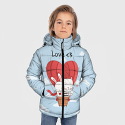 Куртка зимняя для мальчика Влюбленные на шаре, цвет: 3D-черный — фото 2