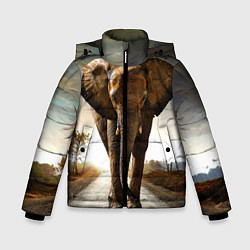 Куртка зимняя для мальчика Дикий слон, цвет: 3D-светло-серый