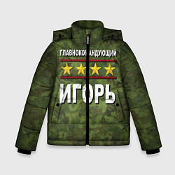 Куртка зимняя для мальчика Главнокомандующий Игорь, цвет: 3D-светло-серый